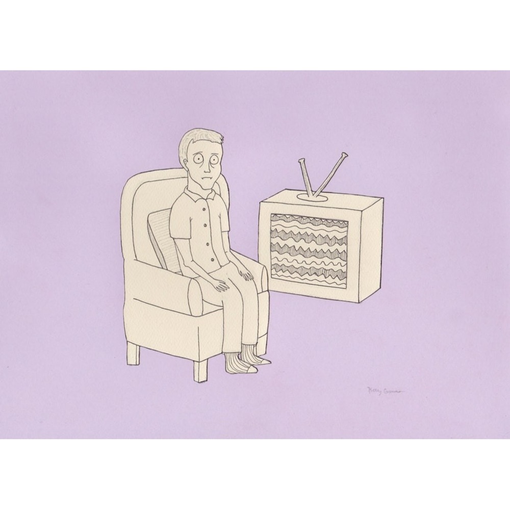 Hypnotized‎ by Television - Original Drawing